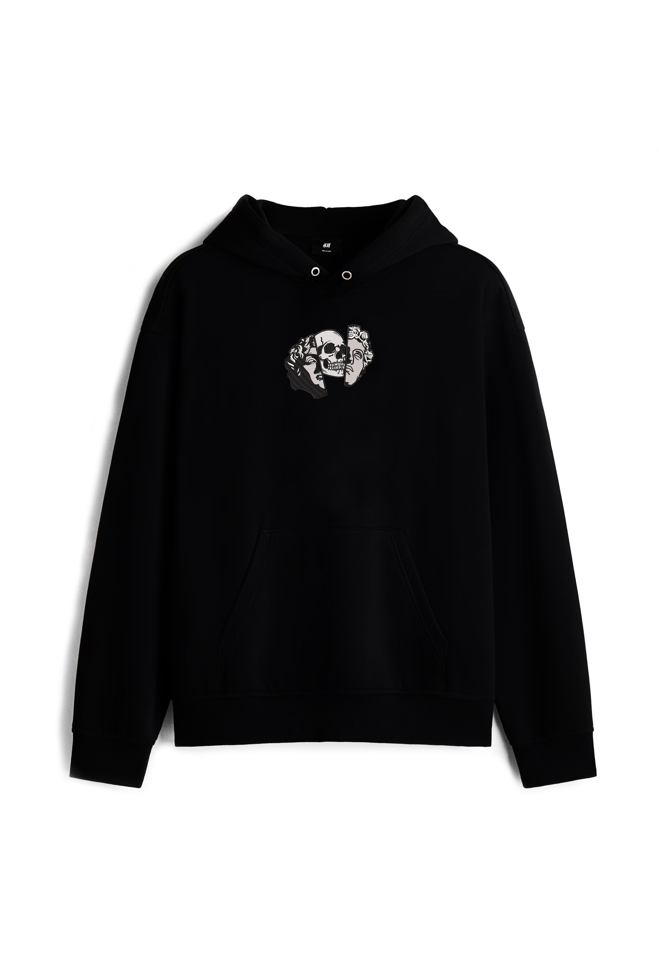 Greek Aesthetic Skull & Statue Embroidered Loose Fit Hoodie
