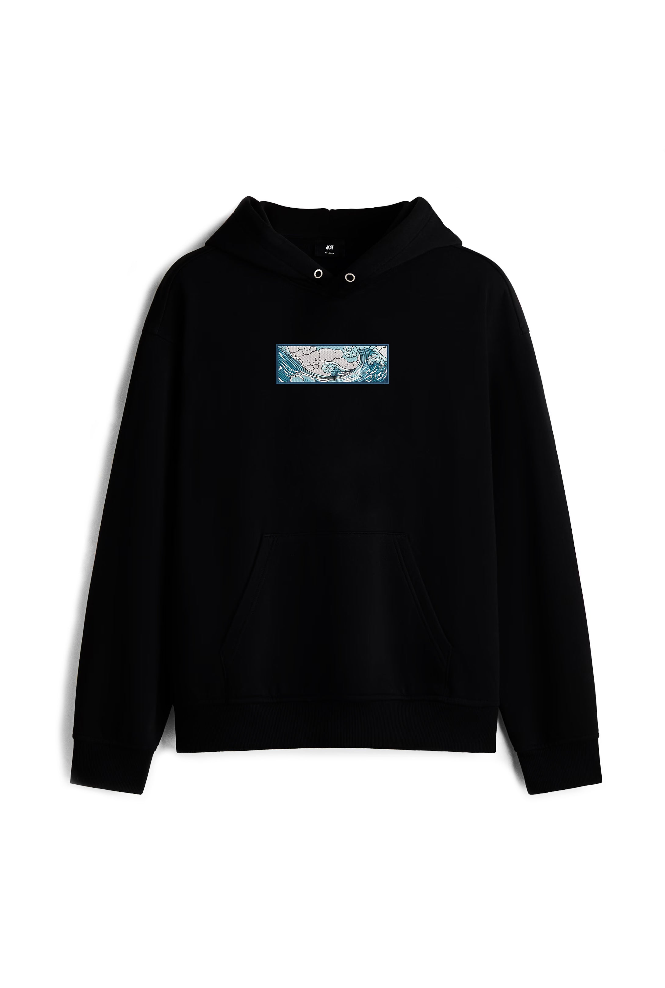 Hokusai "The Great Wave" Embroidered Loose Fit Hoodie